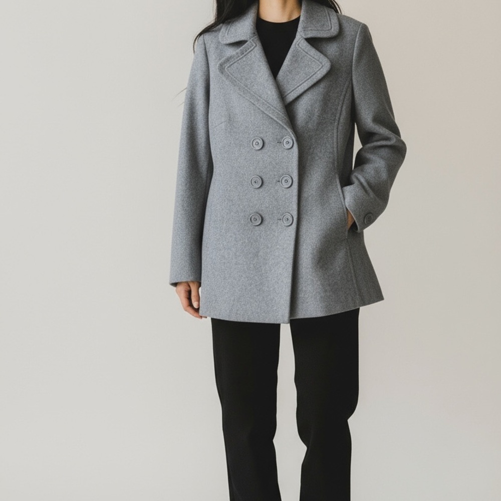 New York & Company Gray Pea Coat size 14 used